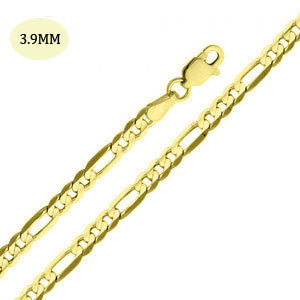 14K Yellow Gold 100-3.9MM Fancy Figaro Link Chain with Lobster Clasp Closure