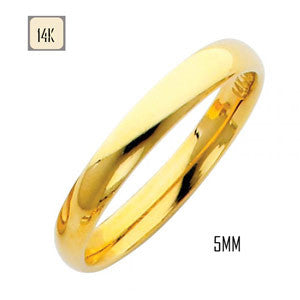 14K Yellow Gold 5MM Classic Comfort Fit Wedding Band