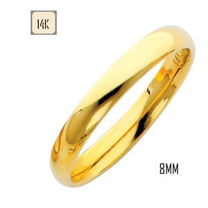 14K Yellow Gold 8MM Classic Comfort Fit Wedding Band