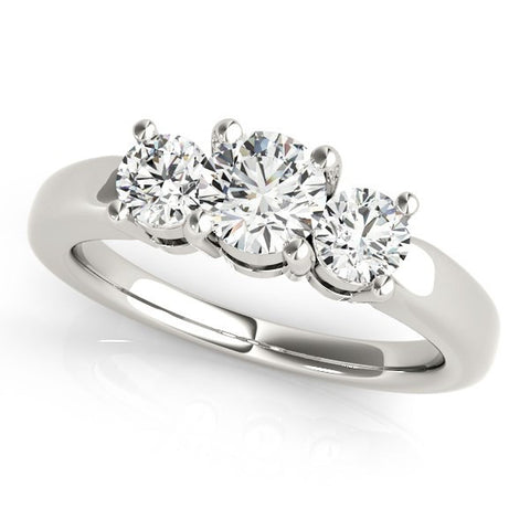 14K White Gold Timeless 3 Stone Round Diamond Engagement Ring (1 ct. tw.)