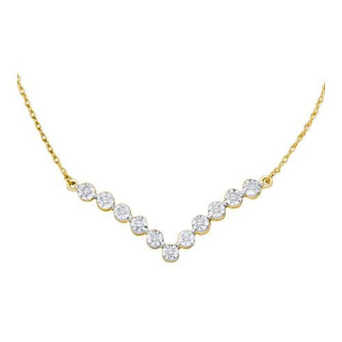 10kt Yellow Gold 0.12ctw  Diamond Ladies Fanuk  Necklace