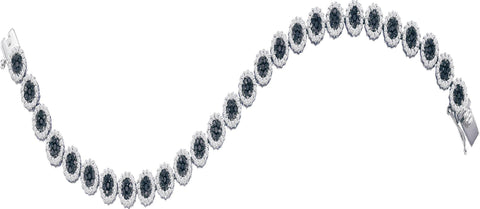 3  5-8CTW-Diamond BLACK FLOWER BRACELET