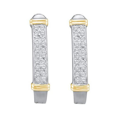 10KT White Gold 0.15CTW DIAMOND MICRO PAVE HOOPS