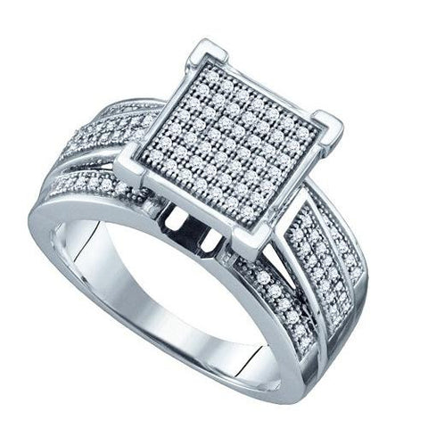 925 Sterling Silver White 0.33CTW DIAMOND MICRO-PAVE RING
