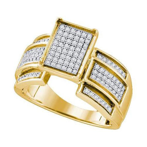 925 Sterling Silver Yellow 0.38CTW DIAMOND MICRO PAVE RING