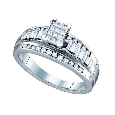 925 Sterling Silver White 0.50CT DIAMOND LADIES INVISIBLE RING SIZE 9