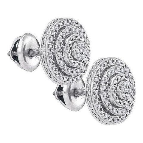 925 Sterling Silver White 0.15CT-DIAMOND MICRO-PAVE EARRINGS