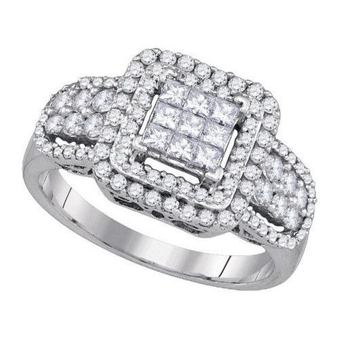 14KT White Gold 1.01CTW DIAMOND INVISIBLE BRIDAL RING