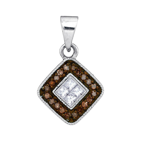 1-5ctw-diamond Micro-pave Brown Pendant