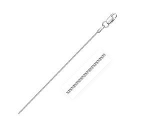 Round Wheat Chain in 14K White Gold (1.0 mm)