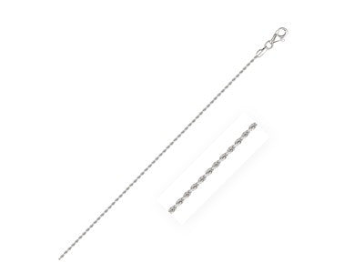 Solid Diamond Cut Rope Chain in 10K White Gold (1.5mm)