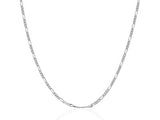 Solid Figaro Chain in 14K White Gold (1.9mm)