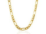 Solid Figaro Chain in 14K Yellow Gold (7.0mm)