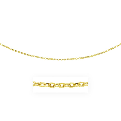 3.5mm 14K Yellow Gold Pendant Chain with Textured Links