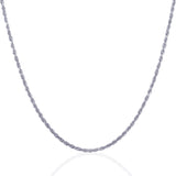 2.0mm 14K White Gold Solid Diamond Cut Rope Chain