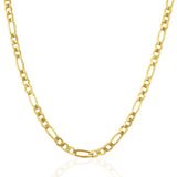 3.8mm 14K Yellow Gold Solid Figaro Chain