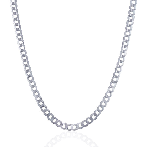 4.7mm 14K White Gold Solid Curb Chain