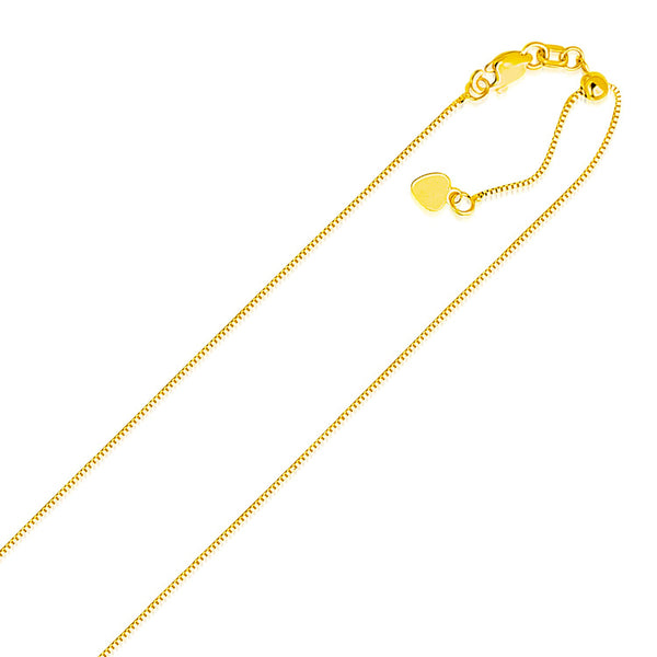 0.70mm 14K Yellow Gold Adjustable Box Chain