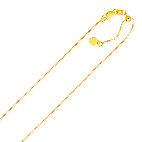 0.70mm 14K Yellow Gold Adjustable Box Chain