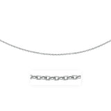 3.5mm 14K White Gold Pendant Chain with Textured Links