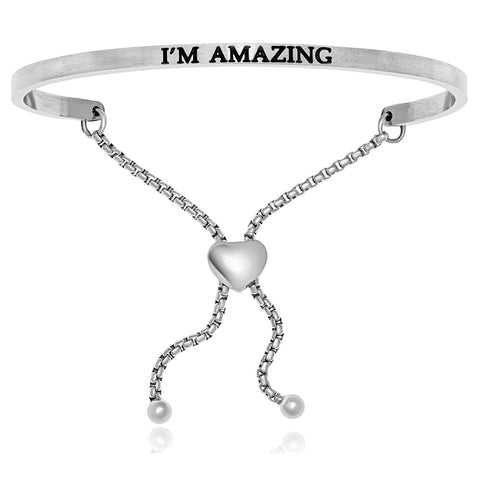 Stainless Steel I'm Amazing Adjustable Bracelet