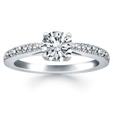 14K White Gold Diamond Pave Cathedral Engagement Ring