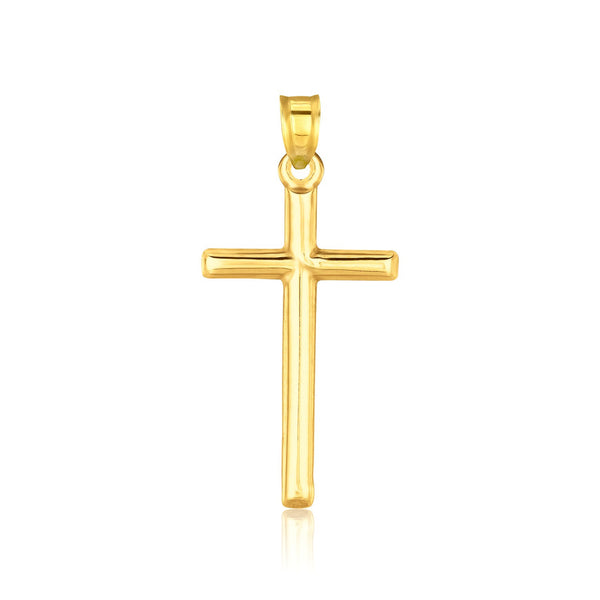14K Yellow Gold High Polish Cross Pendant