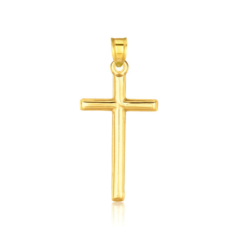14K Yellow Gold High Polish Cross Pendant