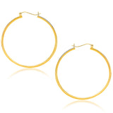 10K Yellow Gold Polished Hoop Earrings (40mm)