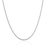 2.5mm 14K White Gold Solid Diamond Cut Rope Chain