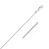 1.2mm Sterling Silver Rhodium Plated Bead Chain