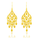14K Yellow Gold Dangling Earrings with Marquise Sequins