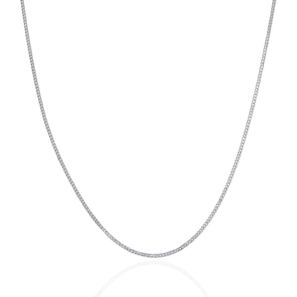 1.5mm 10K White Gold Gourmette Chain