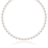 14K Yellow Gold Necklace with White Freshwater Cultured Pearls (6.0mm to 6.5mm)