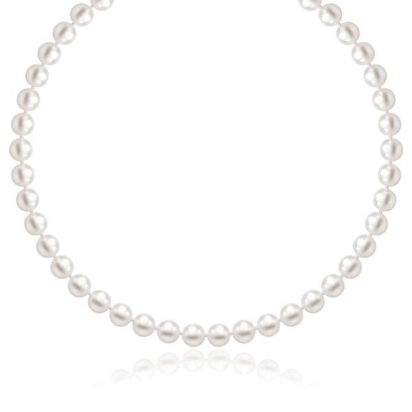 14K Yellow Gold Necklace with White Freshwater Cultured Pearls (6.0mm to 6.5mm)