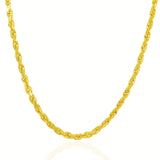 5.0mm 10K Yellow Gold Solid Diamond Cut Rope Chain