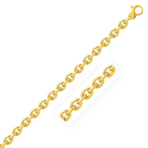 14K Yellow Gold Polished Cable Motif Bracelet
