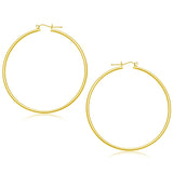 14K Yellow Gold Polished Hoop Earrings (55 mm)