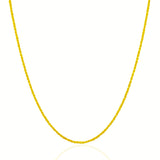 1.25mm 14K Yellow Gold Solid Diamond Cut Rope Chain