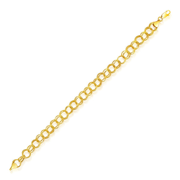 8.0 mm 14K Yellow Gold Lite Charm Bracelet