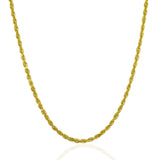 2.75mm 14K Yellow Gold Solid Diamond Cut Rope Chain