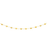 14K Yellow Gold Necklace with Polished and Textured Pebble Stations