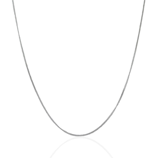 1.0mm 10K White Gold Gourmette Chain