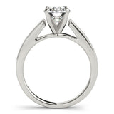 14K White Gold Antique Style Round Graduagted Single Row Diamond Engagement Ring (1 1/8 ct. tw.)