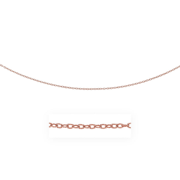 2.5mm 14K Rose Gold Pendant Chain with Textured Links