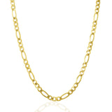 4.5mm 14K Yellow Gold Solid Figaro Chain