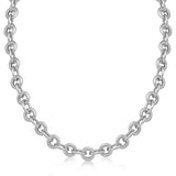 Sterling Silver Round Cable Inspired Chain Link Necklace