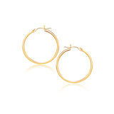 14K Yellow Gold Polished Hoop Earrings (40 mm)