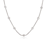 14K White Gold CZ By the Yard Long Links