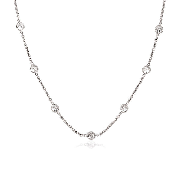 14K White Gold CZ By the Yard Long Links